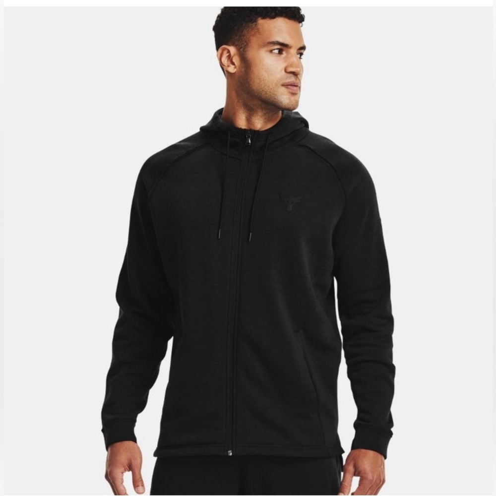 Under Armour Men Project Rock Charged Cotton Fleece Full Zip Hoodie 1357197-001